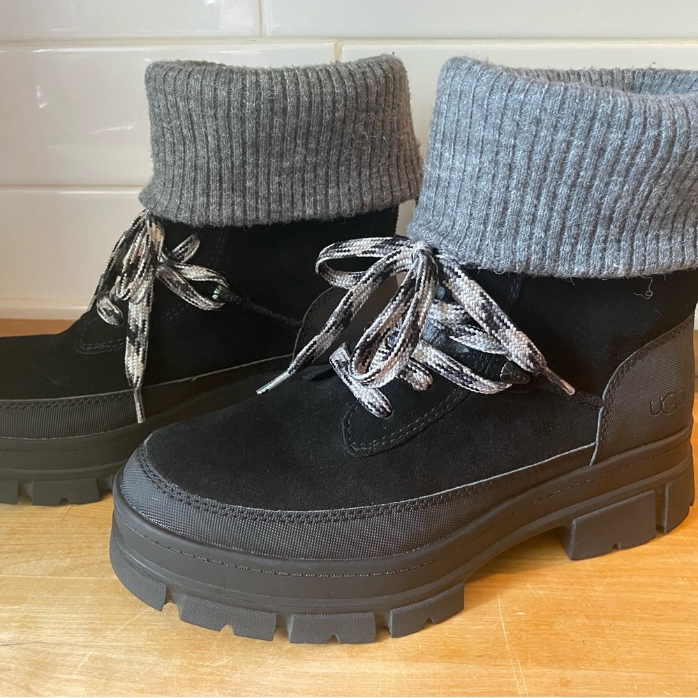 New UGG Chunky Ashton Hiker Boots with Knitted Cuff and Rugged Sole